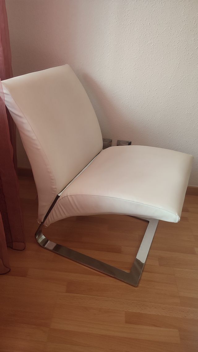 Sillón polipiel blanco