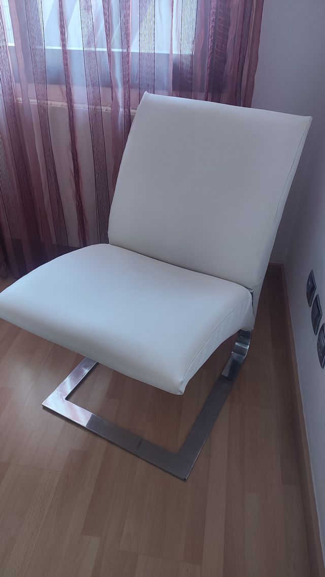 Sillón polipiel blanco