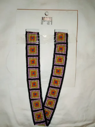 Collana porta occhiali perline colorate, nuova