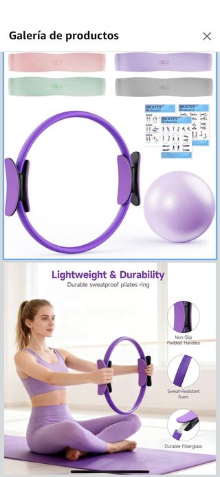 Set Pilates Aro y Bandas Elásticas