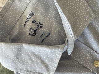 Camisa azul de topos Moto Bike