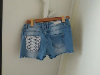 Pantalones cortos vaqueros con encaje