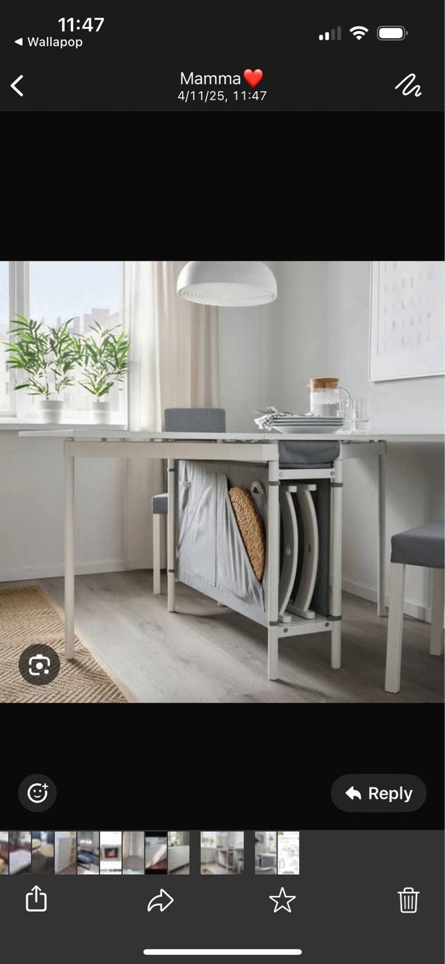 Tavolo pieghevole bianco e grigio