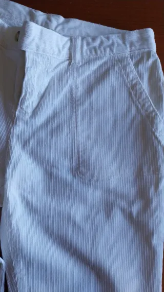 Pantaloni velluto Benetton bianchi