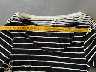 Set 2 magliette a righe bianco e nero manica lunga