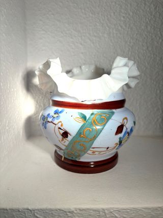 ANTIGUO JARRÓN CRISTAL OPALINO.