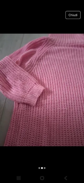 Maglione abito collo alto rosa