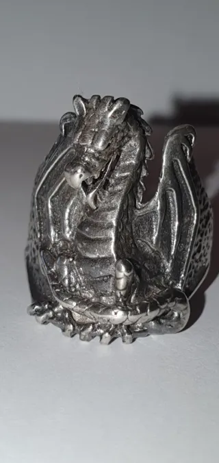 Sello Plata Dragón artesanía años 80