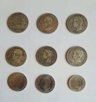 Lote 9 Monedas Españolas Pesetas