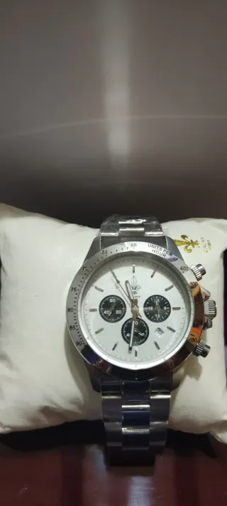 Reloj CAUNY Hombre Plata Blanco Sin Estrenar