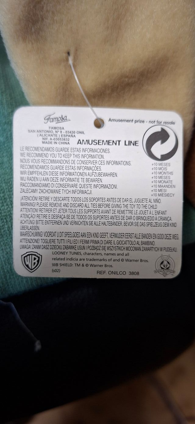 Peluche Willy il Coyote Looney Tunes 55 cm