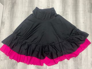 Falda flamenca niña negra y fucsia