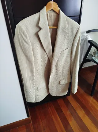 Chaqueta de vestir caballero beige pana fina