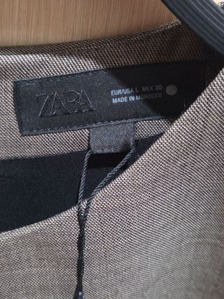 Vestido Zara Gris Nuevo. Talla L . De vestir.