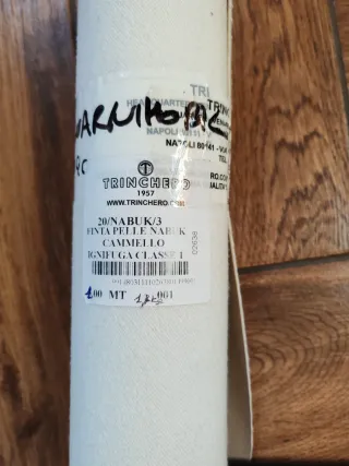 Finta pelle nabuk ignifuga 1 mt