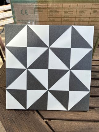 Azulejos Vives 20x20 Triángulos Blanco/Negro