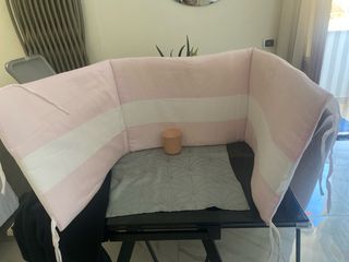 Paracolpi culla rosa e bianco