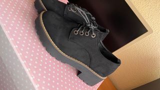 Zapatos tipo blucher mujer negros