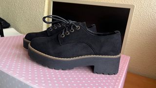 Zapatos tipo blucher mujer negros