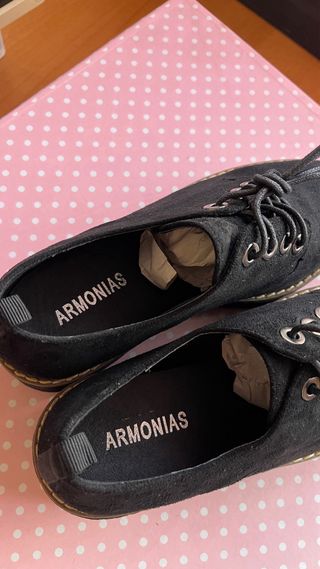 Zapatos tipo blucher mujer negros