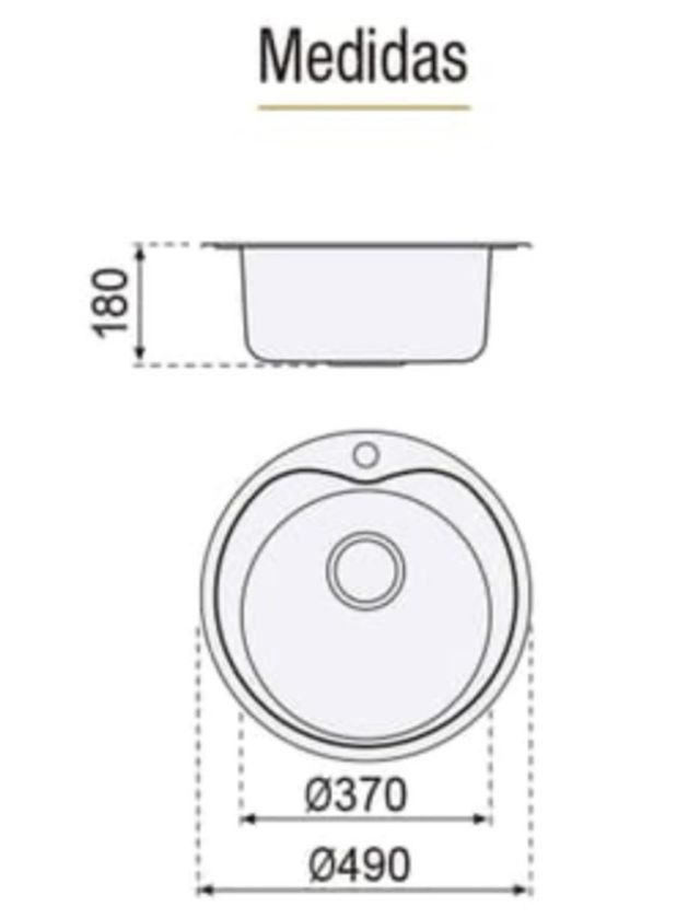 Fregadero Redondo 49Ø Estambul - 1 Seno