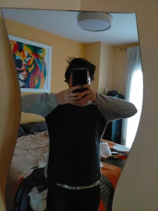 Jersey estampado animal print gris y negro