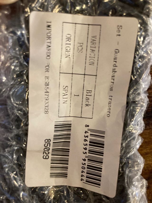 Guardabarros trasero patinete negro