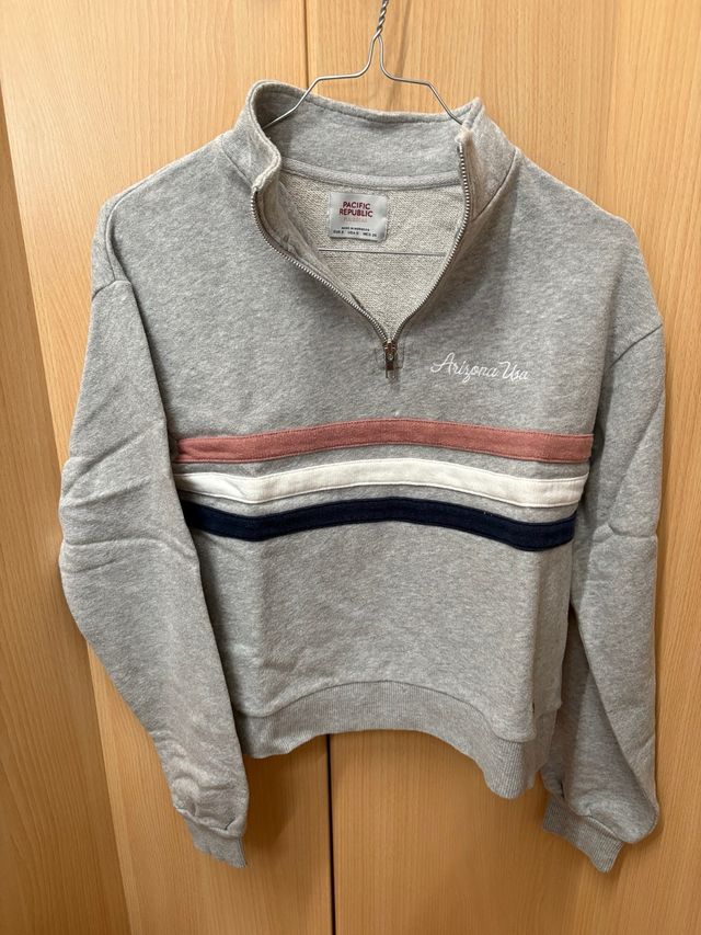 Sudadera Pacific Republic gris cremallera s