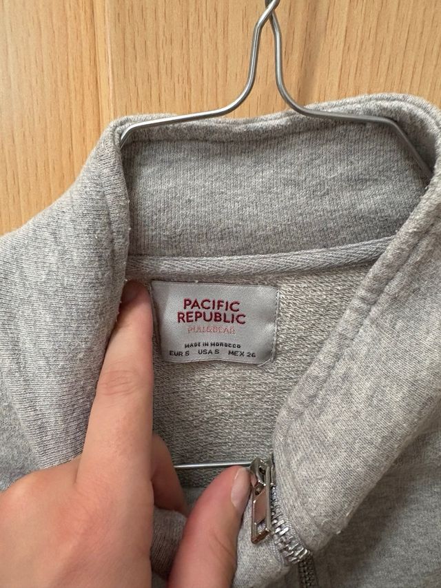 Sudadera Pacific Republic gris cremallera s