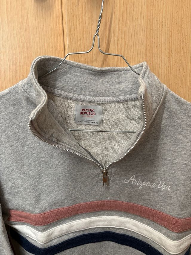 Sudadera Pacific Republic gris cremallera s