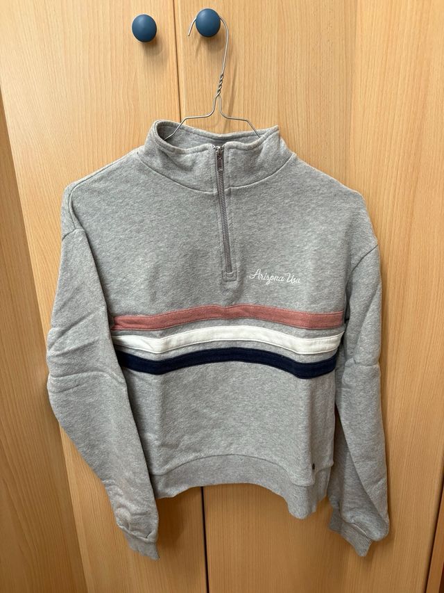 Sudadera Pacific Republic gris cremallera s