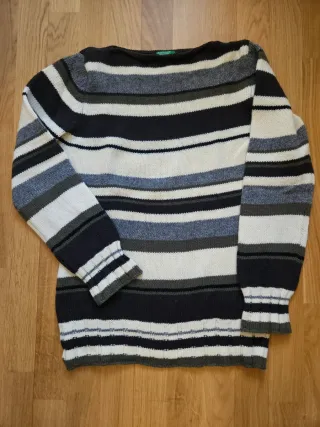 Jersey Benetton Lana Talla M Rayas