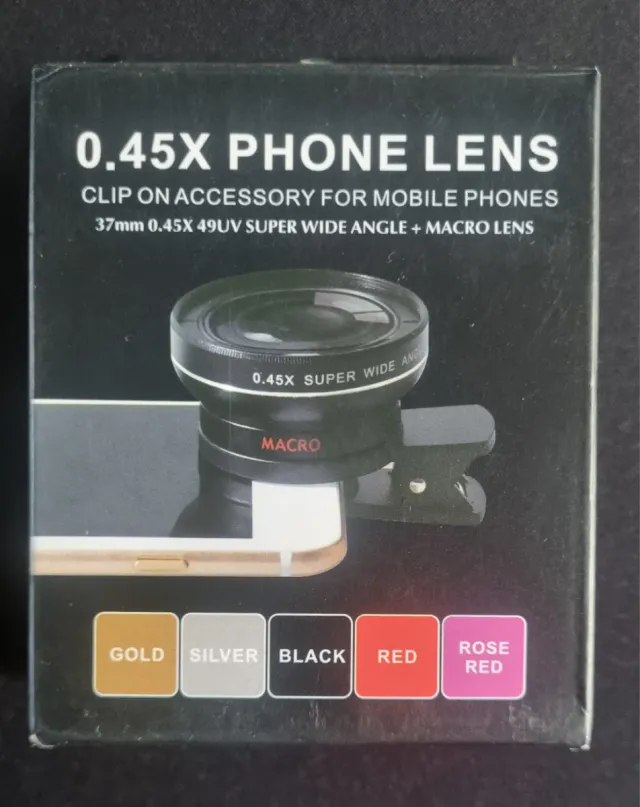 Lente clip 0.45X para Móvil + Macro