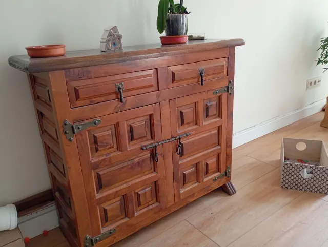 Mueble recibidor castellano madera