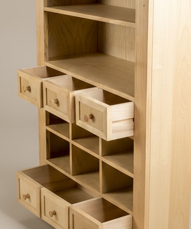 Librería biblioteca con cajones