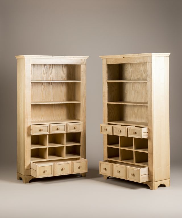 Librería biblioteca con cajones