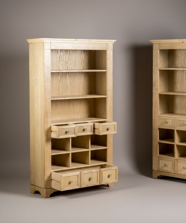 Librería biblioteca con cajones