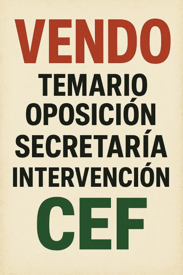 Temario oposición Secretaría Intervención