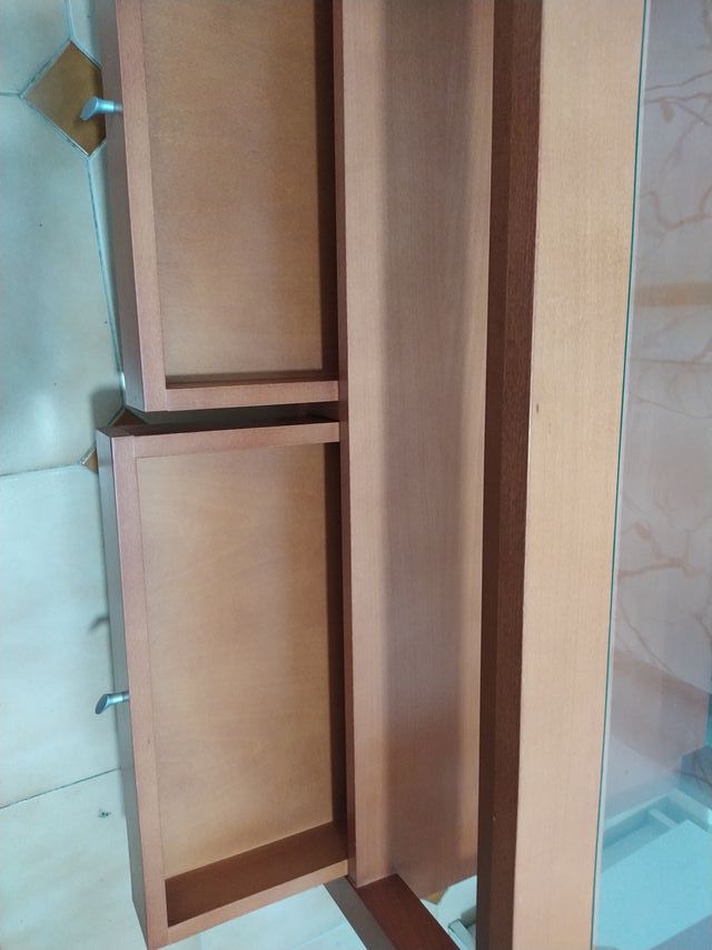 Mesa centro madera y cristal