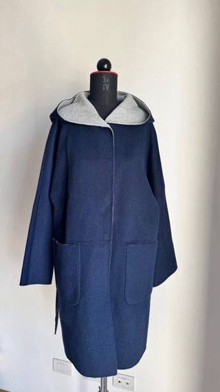 Max Mara Cappotto Blu con Cappuccio