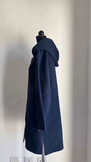 Max Mara Cappotto Blu con Cappuccio