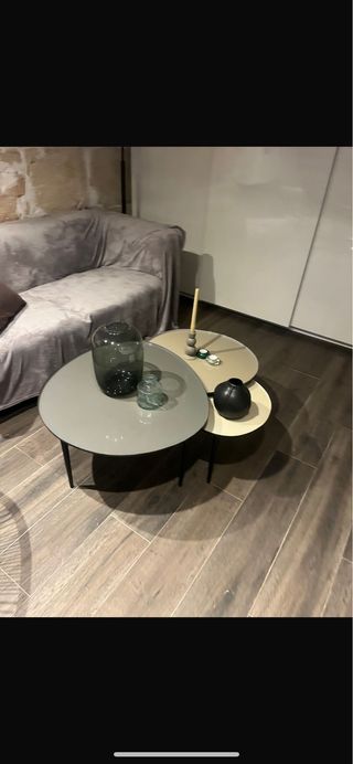 Set di 3 tavoli Maison du Monde in vetro e metallo