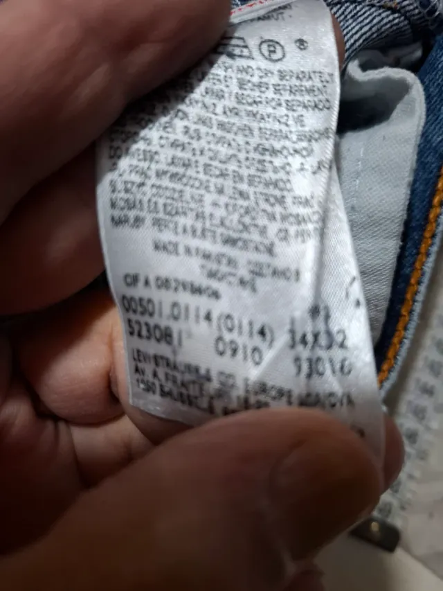 Levi's 501 W34 L32 Jeans Blu