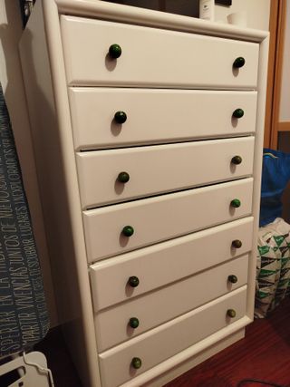 Cómoda 7 cajones madera blanca