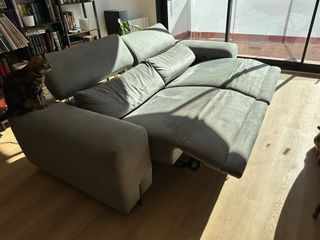 Sofá 2 plazas motorizado gris impermeable