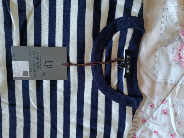 Maglione Louis Plein righe blu/bianco taglia XL