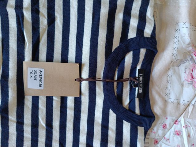 Maglione Louis Plein righe blu/bianco taglia XL