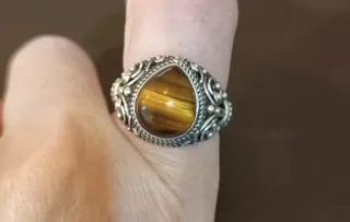 Anillo Ojo de Tigre Plata Antigua TALLA: 5,3 CM