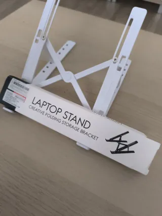 Soporte portátil y tablet blanco