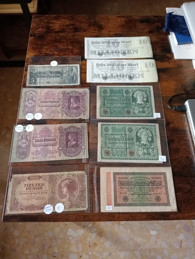 9 Billetes Antiguos Colección